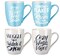 Winter Ceramics Coffee Mugs 11 oz Snowflake Cups 4 Pack Blue Camp Campfire Tea Cups Happy Winter Water Cup Drink Cup Christmas Gift for Mom Dad Grandpa Grandma Home Kitchen Office Fireplace Decor